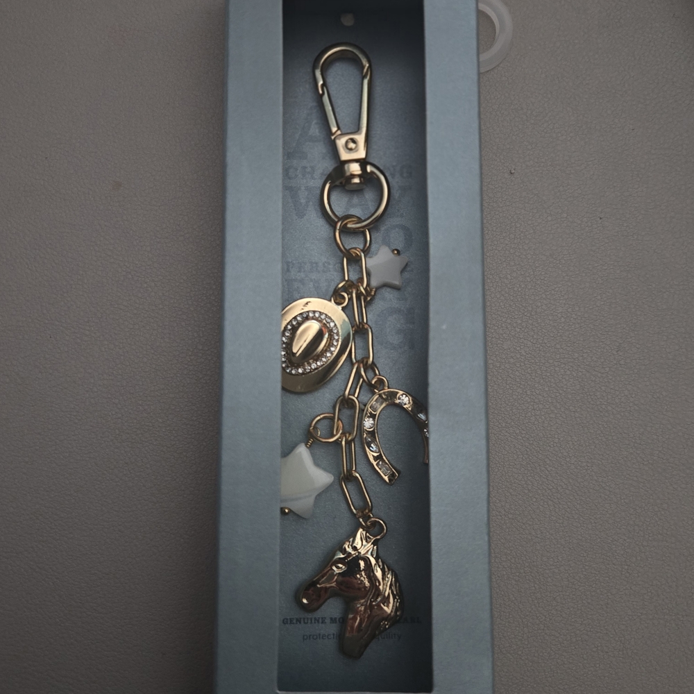 Gold Horse Cowboy Inspired Bag Charm Keychain